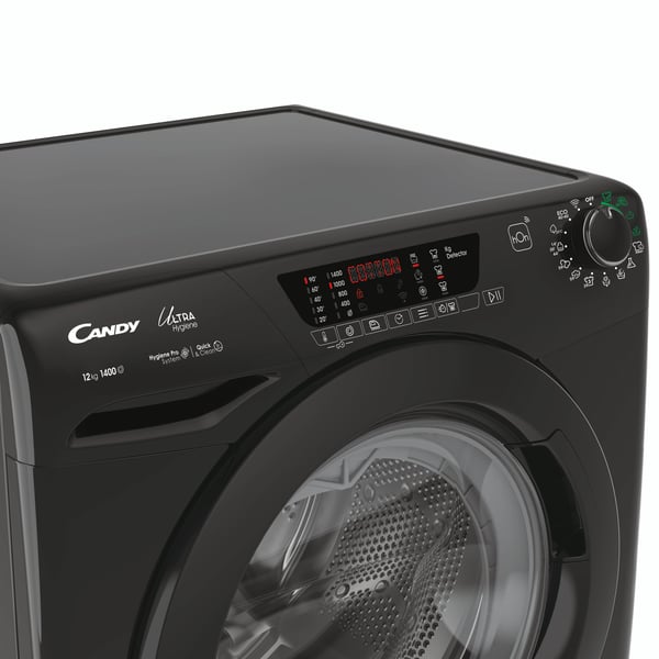 Candy Ultra Hygiene HES14124TWMBB5-S vaskemaskine Front-læsning 12 kg 1400 rpm Sort