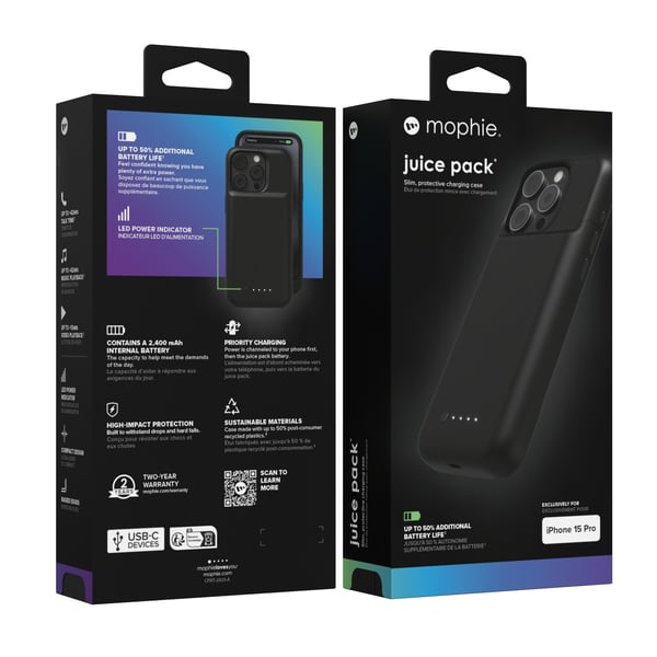 mophie Juice Pack matkapuhelimen suojakotelo 15,5 cm (6.1") Suojus Musta