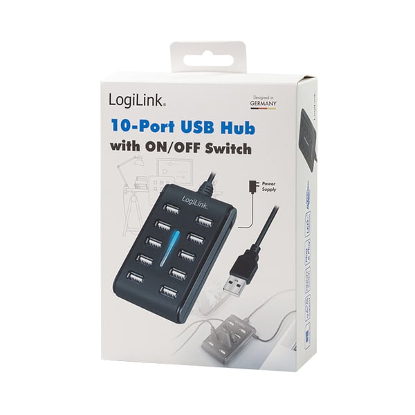 LogiLink UA0125 interface hub USB 2.0 480 Mbit/s Sort