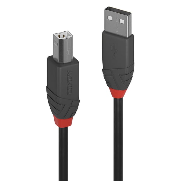 Lindy 36671 USB-kabel USB 2.0 0,5 m USB A USB B 0,48 Gbit/sek. Sort, Grå