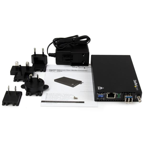 StarTech.com Gigabit Ethernet koppar-till-fibermediaomvandlare - SM LC - 20 km