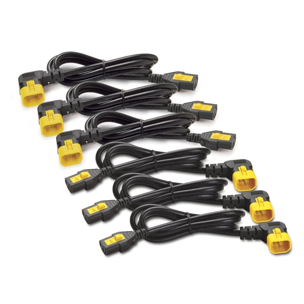 APC C13 - C14 (90 Deg), 1.8m, 6-pack Sort, Gul 1,82 m IEC C14 C14 forbinder