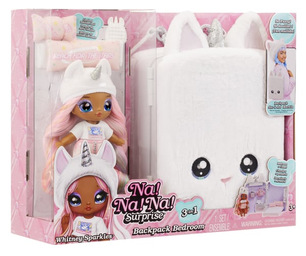 Na! Na! Na! Surprise 3-in-1 Backpack Bedroom Unicorn Playset- Whitney Sparkles