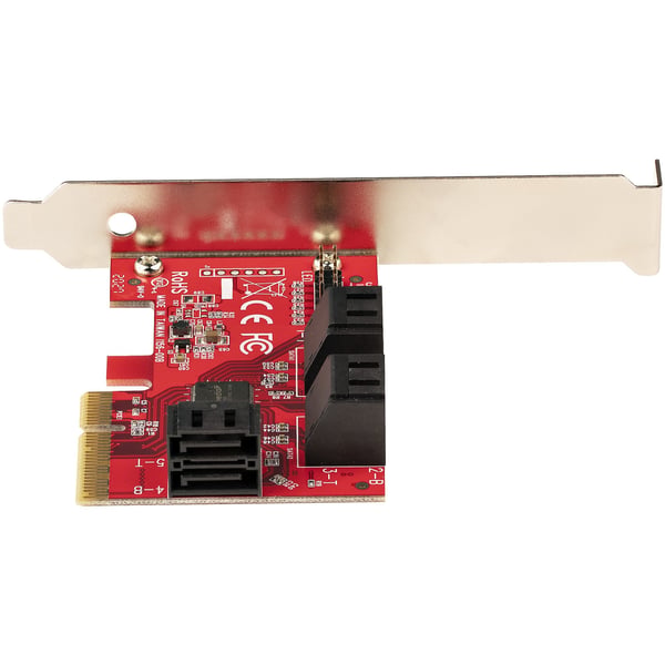StarTech.com SATA PCIe-kort - 6-portars PCIe SATA-expansionskort - 6 Gbps - Lågprofilfäste - Staplade SATA-kontakter - ASM1166 Non-Raid - PCI Express till SATA-omvandlare