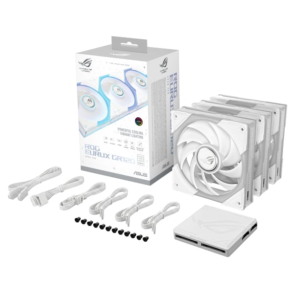 ASUS ROG Eurux GR120 ARGB Fan White Triple Pack Datorväska 12 cm Vit 3 styck