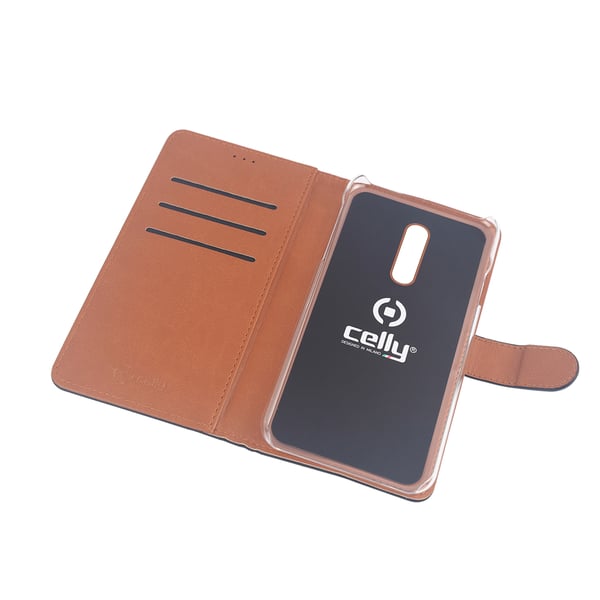 Celly Wally mobiltelefon etui 15,5 cm (6.1") Folie Sort, Brun