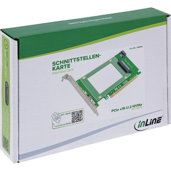 InLine 76619J nätverkskort/adapters Intern SATA, U.2