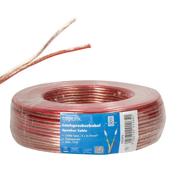 LogiLink CA1076 lydkabel 25 m Transparent