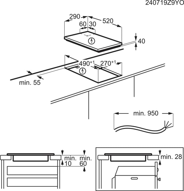 Electrolux LHR3233CK Sort Indbygget 29 cm Keramisk 2 zone(s)