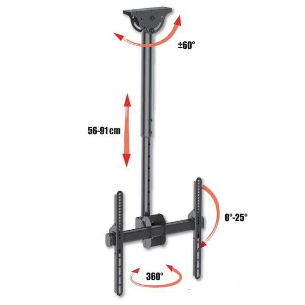 Techly ICA-CPLB 944S fäste för skyltningsskärm 139,7 cm (55") Svart