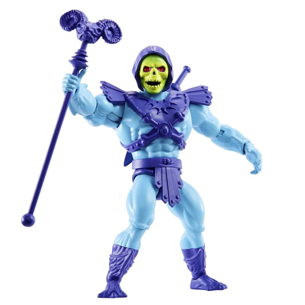 Masters of the Universe Skeletor-actionfigur på 14 cm, MOTU-leksak med stav och svärd