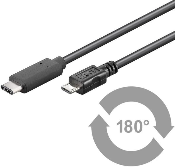 Microconnect USB3.1CAMIB1 USB-kabel USB 2.0 1 m USB C Micro-USB B Sort