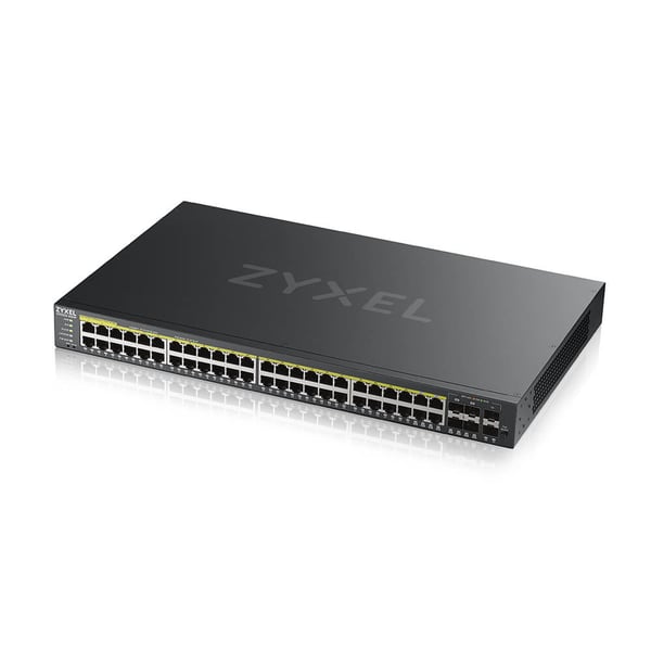 Zyxel GS2220-50HP-EU0101F nätverksswitchar hanterad L2 Gigabit Ethernet (10/100/1000) Strömförsörjning via Ethernet (PoE) stöd Svart