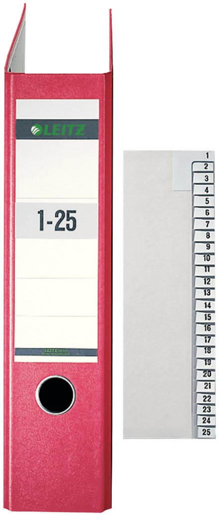 Leitz 13810085 faneskiller Numerisk faneindeks Papir Grå