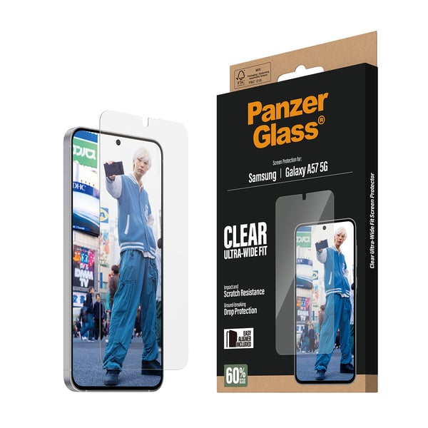 PanzerGlass ® Skærmbeskyttelse Samsung Galaxy A57 5G | Ultra-Wide Fit m. EasyAligner