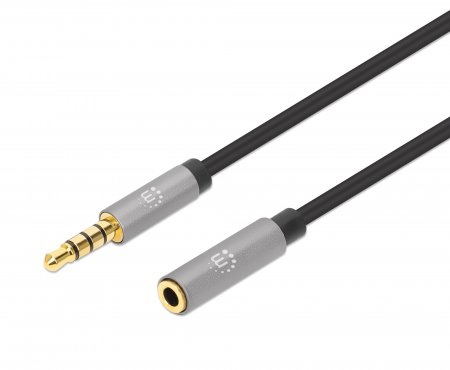 Manhattan 356022 audiokaapeli 1 m 3.5mm Musta, Hopea Manhattan 356022 audiokaapeli 1 m 3.5mm Musta, Hopea