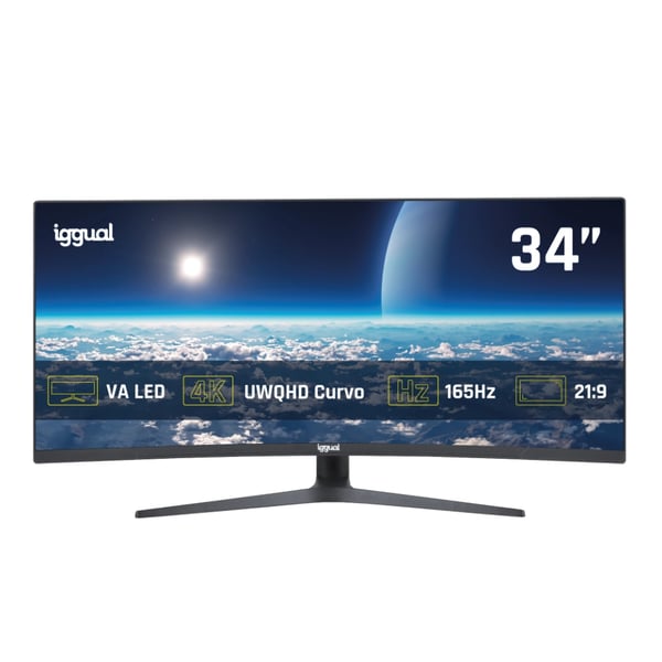 iggual IGG319543 computerskærm 86,4 cm (34") 3440 x 1440 pixel Wide Quad HD LED Sort