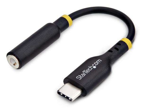 StarTech.com USBCAUDIO2 lydkabel 0,127 m USB Type-C 2.0 3,5 mm Sort