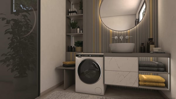 Haier HW50-BP12307U1-S vaskemaskine Front-læsning 5 kg 1200 rpm Hvid