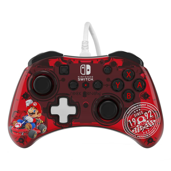 PDP Rock Candy: Mario Punch Röd, Translucent USB Spelplatta Analog / Digital Nintendo Switch, Nintendo Switch Lite, Nintendo Switch OLED