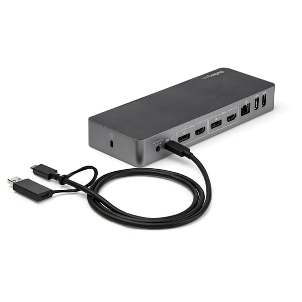 StarTech.com USB-A & USB-C Dockingstation - Hybrid Universal Laptop Dockingstation för dubbla skärmar