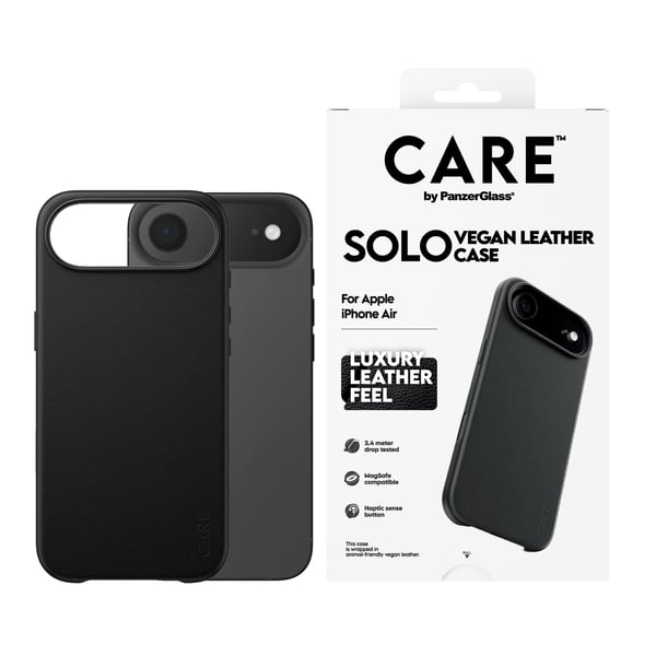 PanzerGlass CARE™ by ® Solo Case Black iPhone Air mobiltelefonfodral Mobilskal Svart
