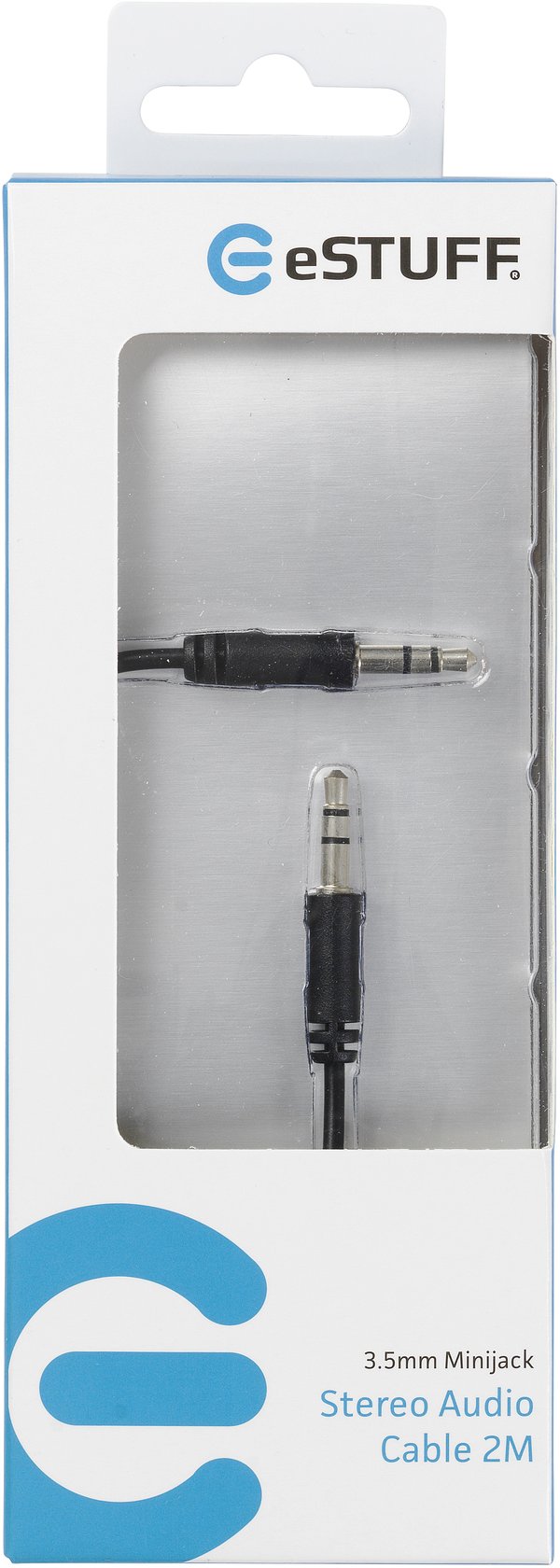 eSTUFF 2.0m 3.5mm - 3.5mm lydkabel 2 m Sort