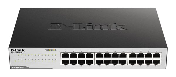 D-Link GO-SW-24G Hallitsematon L2 Gigabit Ethernet (10/100/1000) 1U Musta