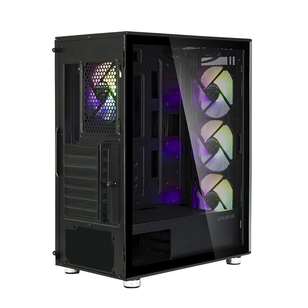 Zalman I3 Neo ATX Mid Tower PC Case Mesh front for efficient cooling Pre-installed fan 3 Midi Tower Musta
