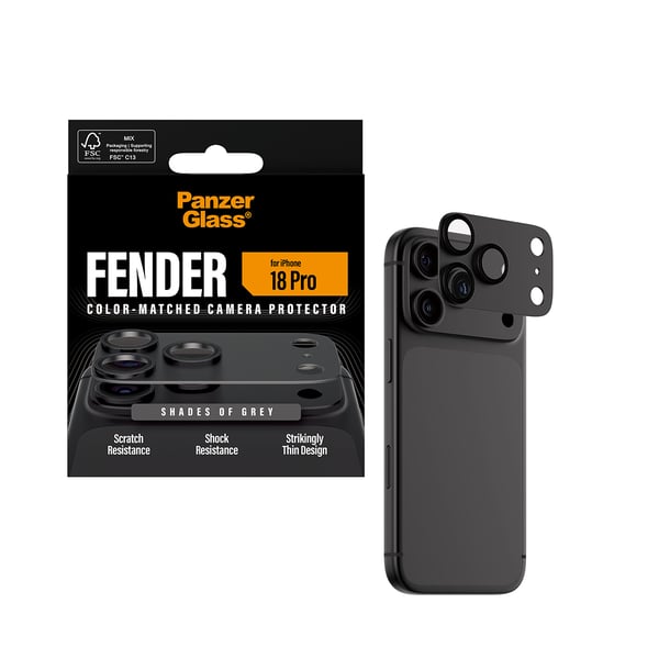 PanzerGlass ® Fender Camera Protector Shades of Grey iPhone 2026 Pro Kirkas näytönsuoja 1 kpl