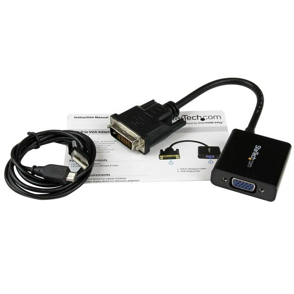 StarTech.com DVI2VGAE videokabel adapter 0,19 m Sort