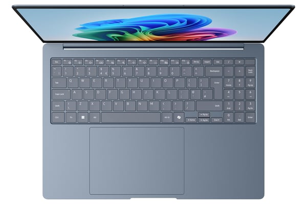 Samsung NP960XRD-KB1FR laptop Copilot+ PC Snapdragon X2E-88-100 Netbook 40,6 cm (16") Berøringsskærm WQXGA+ 16 GB LPDDR5x-SDRAM 512 GB eUFS Wi-Fi 7 (802.11be) Windows 11 Home Grå, Blå AZERTY Fransk