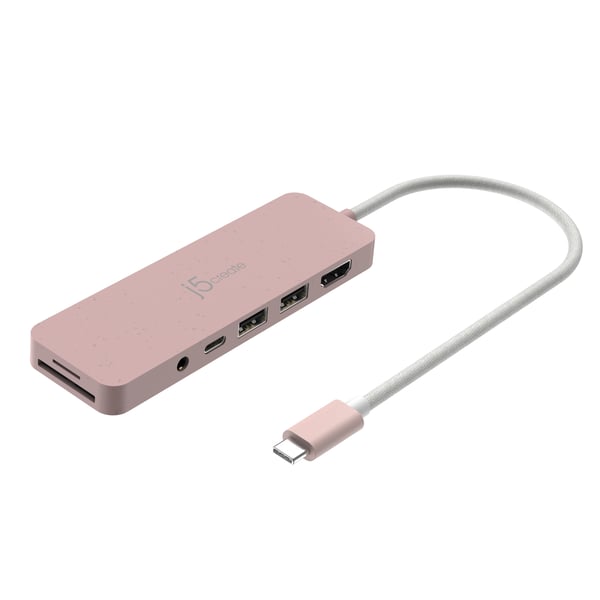 j5create JCD373ER-N Miljøvenlig USB-C®-hub med flere porte og strømforsyning
