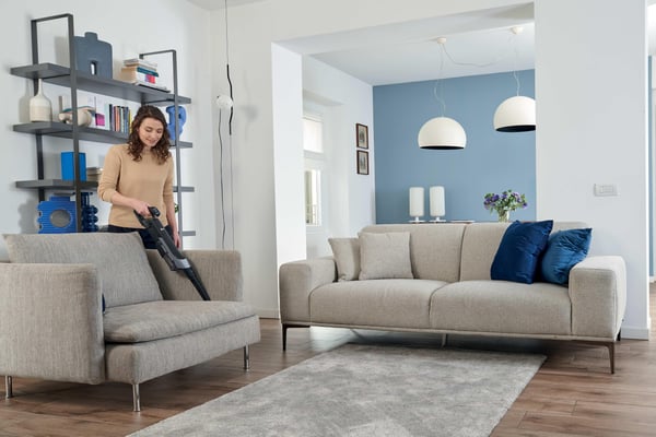 Hoover HF210HP 011 Stick vakuum Batteri Dry EPA Poseløs 1 L 165 W Grå, Kvarts metallisk