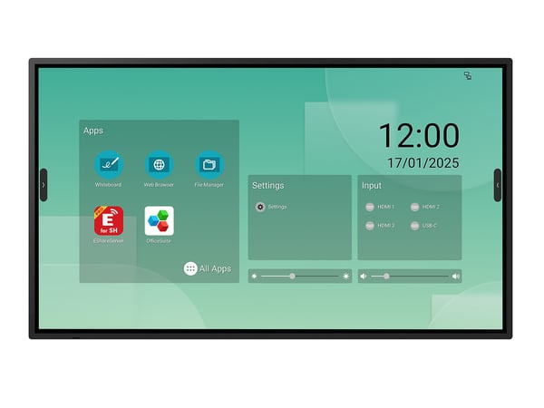 Sharp LM431 Interaktivt fladpanel 109,2 cm (43") LED Wi-Fi 500 cd/m² 4K Ultra HD Sort Berøringsskærm Indbygget processer Android 14 18/7