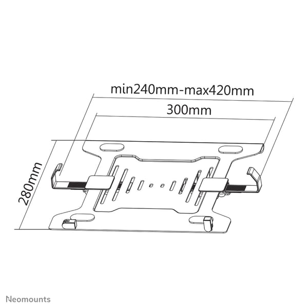 Neomounts NOTEBOOK-V200 Ställ för bärbara datorer Ställ till bärbara datorer Svart 38,1 cm (15")