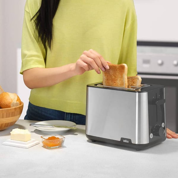 Braun HT101BI-HT1510BK 8 2 skivor 900 W Svart, Rostfritt stål