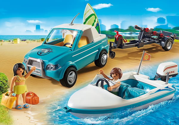 Playmobil Summer Fun Surfer Pickup with Speedboat