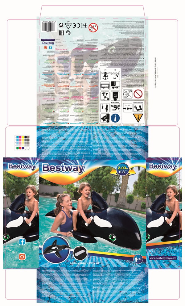 Bestway 41009 pool- och badmadrass Svart, Vit Mönstrad Vinyl Sittbadleksak