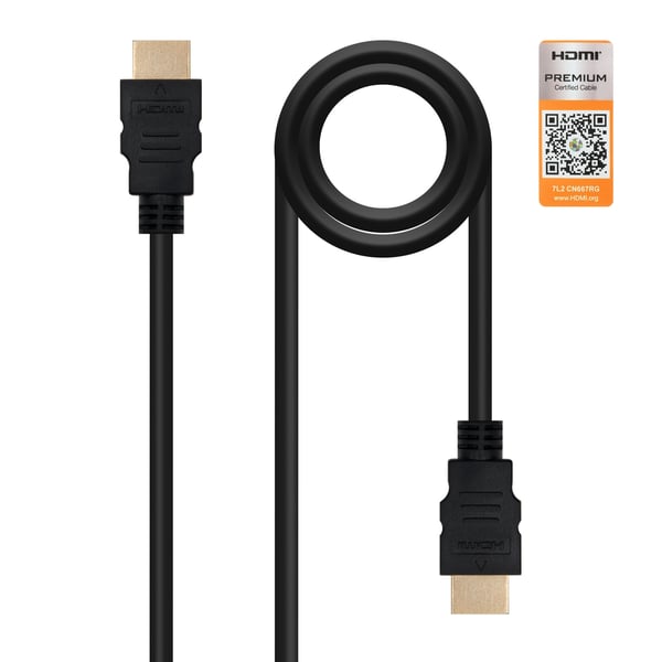 Nanocable HDMI V2.0, 1m HDMI-kaapeli HDMI-tyyppi A (vakio) Musta