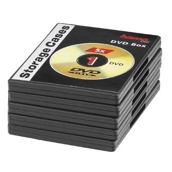 Hama DVD Jewel Cases, Pack of 5, black 1 levyt Musta