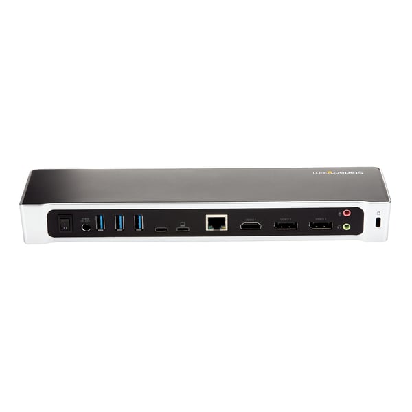StarTech.com USB-C Dockingstation - Dockningsstation för tre 4K-skärmar med två DisplayPort & HDMI - 10