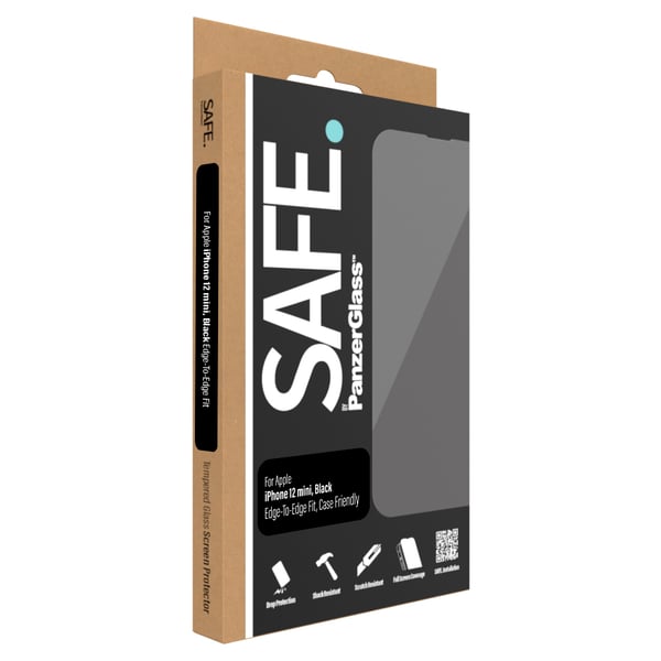 PanzerGlass SAFE. by ® Screen Protector iPhone 12 Mini | Edge-to-Edge Genomskinligt skärmskydd Apple 1 styck