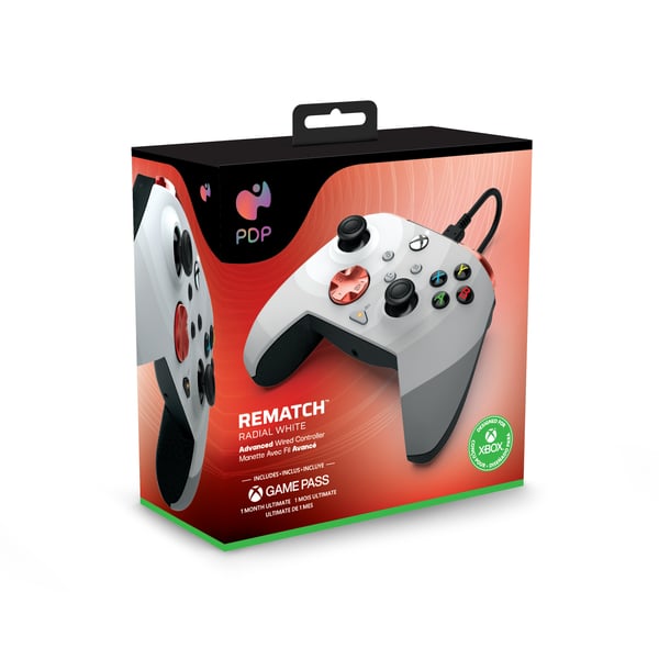 PDP Rematch Advanced Sort, Rød, Hvid USB Gamepad Analog/digital PC, Xbox One, Xbox Series S, Xbox Series X