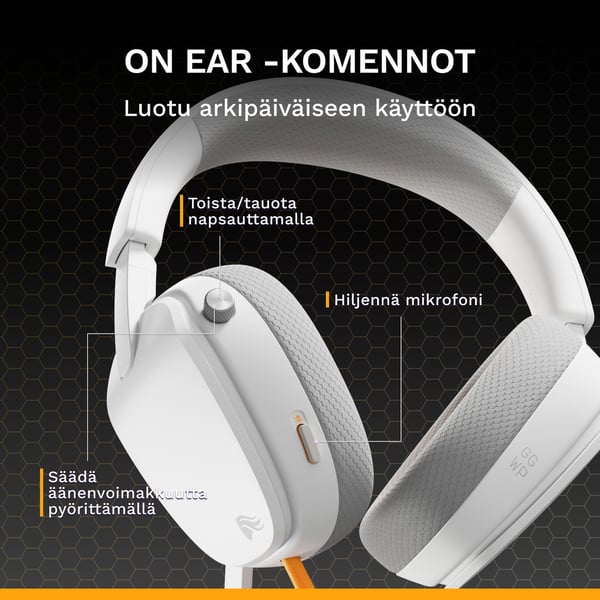 Glorious Gaming GHS Eternal Kuulokkeet Langallinen Pääpanta Pelaaminen Valkoinen