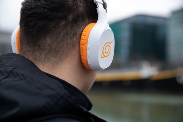Konix Naruto KX BT HEADPHONES Headset Kabel & Trådlös Huvudband Spela Bluetooth Orange, Vit