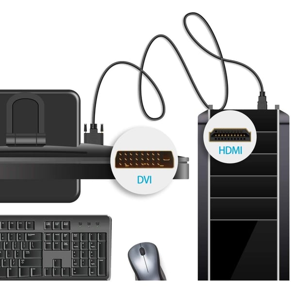 Techly 3.0m HDMI - DVI-D M/M 3 m Musta
