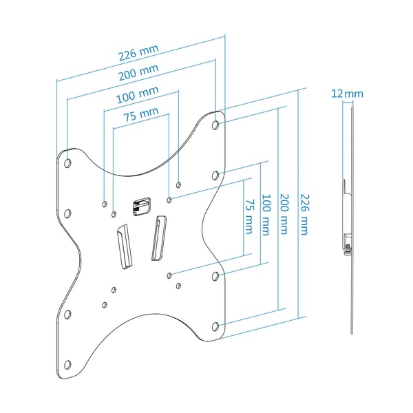 TooQ LP1242F-B tv-fäste 106,7 cm (42") Svart