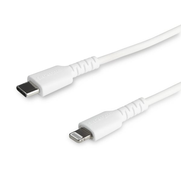 StarTech.com 2m tålig, vitt USB-C till Blixtkabel - Hård, tålig aramifiber USB typ A till Blixtladdare/synkron strömsladd - Apple MFi-certifierad iPad/iPhone 12 StarTech.com 2m tålig, vitt USB-C till Blixtkabel - Hård, tålig aramifiber USB typ A till Blixtladdare/synkron strömsladd - Apple MFi-certifierad iPad/iPhone 12