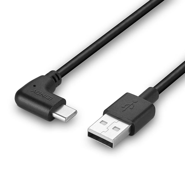Lindy 32001 USB-kaapeli USB 2.0 1 m USB A USB C 15 W Musta